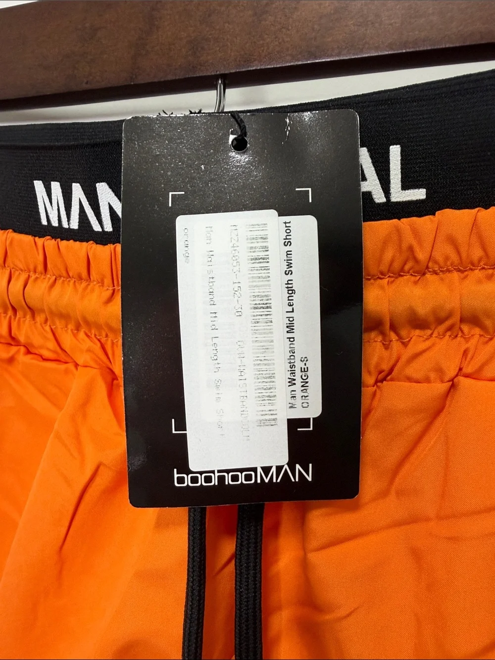 Boohoo Mens Orange MAN Swim Trunks